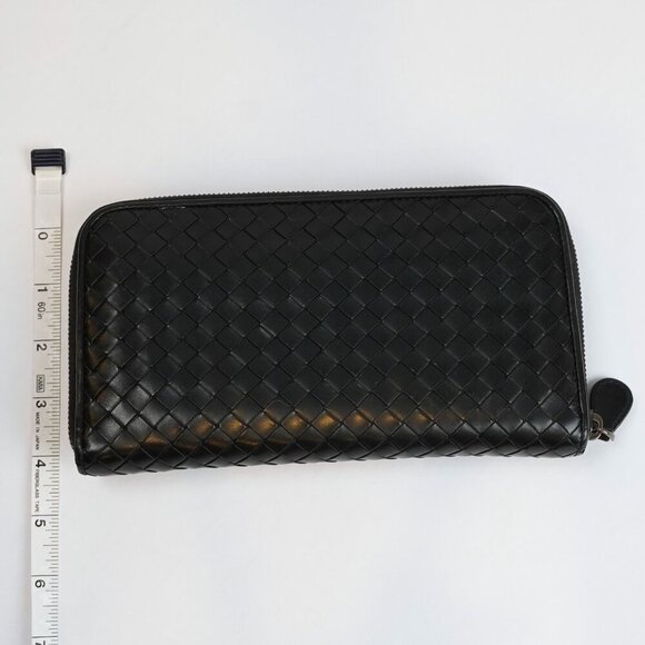 Bottega Veneta Continental Black Intrecciato Leather Zip Wallet 8.5in Oversized - Picture 11 of 11